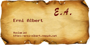 Erni Albert névjegykártya